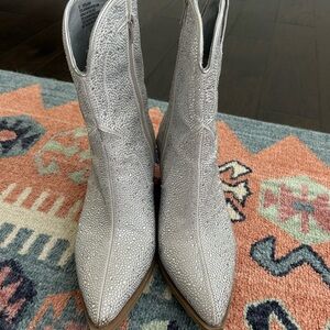 Silver Heeled Cowboy Boots size 9